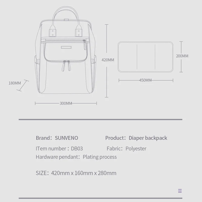 Sunveno подгузник сумка рюкзак большой емкости водонепроницаемый подгузник сумка наборы Мумия Материнство путешествия рюкзак для кормления сумка