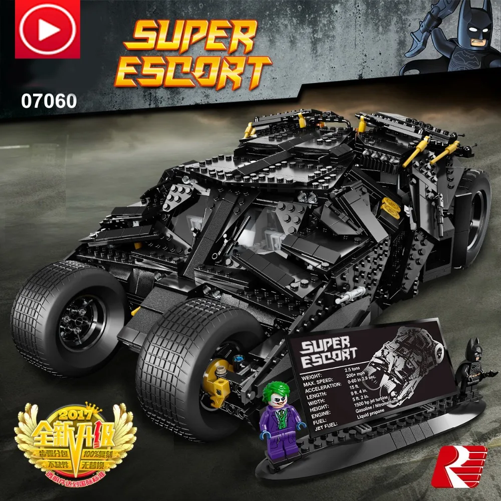 

Technic movie super man Batman Chariot Motor Super Hero Model Race Car AFV Building Block Toy Boy Christmas Gift
