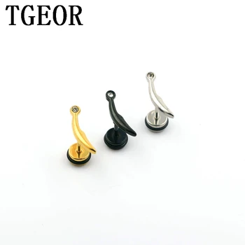 

free shipping illusion cheaters earring 30pcs Stainless Steel plated colors chili gem crystal ear piercing fake plugs