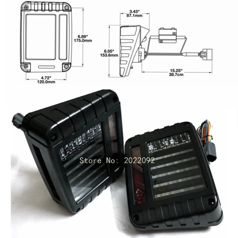 Jual 07 16 J eep wrangler JK Hitam led Belakang tail light Brake Reverse lampu led tail light untuk Jeep (USA version)