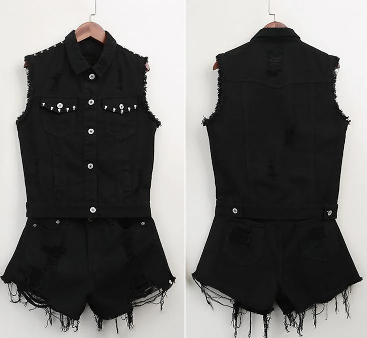 white sleeveless jean vest