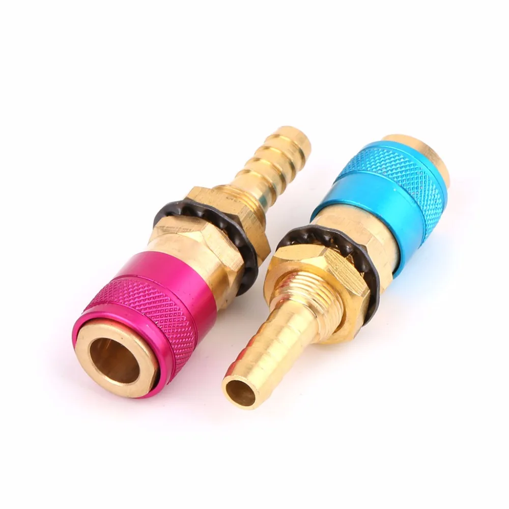 Chłodzony wodą gazu Adapter szybkie złączka dla TIG palnik do spawania + 8mm wtyczka Chłodzony wodą gazu Adapter szybkie złączka dla TIG palnik do spawania + 8mm wtyczka