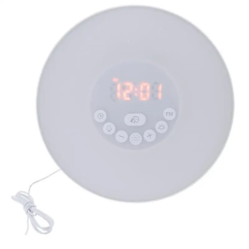 

Sunrise Simulation Wake-Up LED Light Digital Touch Sensor Color-changing RGB LED Alarm Clock FM Radio Night Light Smart Lamp