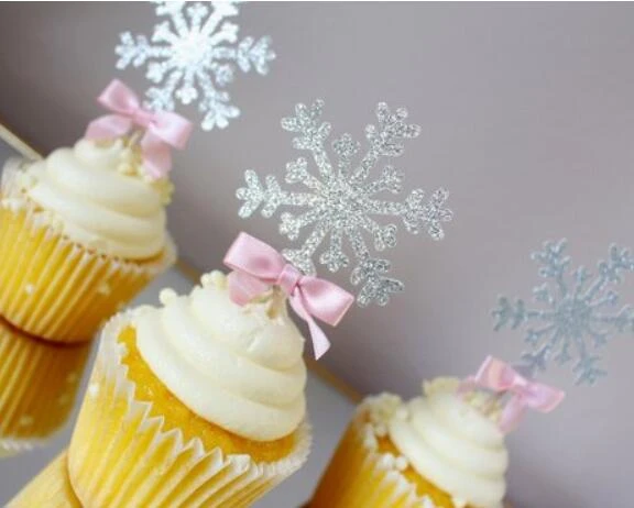 30Pcs Snowflake Cake Toppers Snowflake Cupcake Toppers Picks for Kids Birthday Party Christmas Themed Party Baby Shower Wedding Cake Decoration,Silver Sincerely gift 