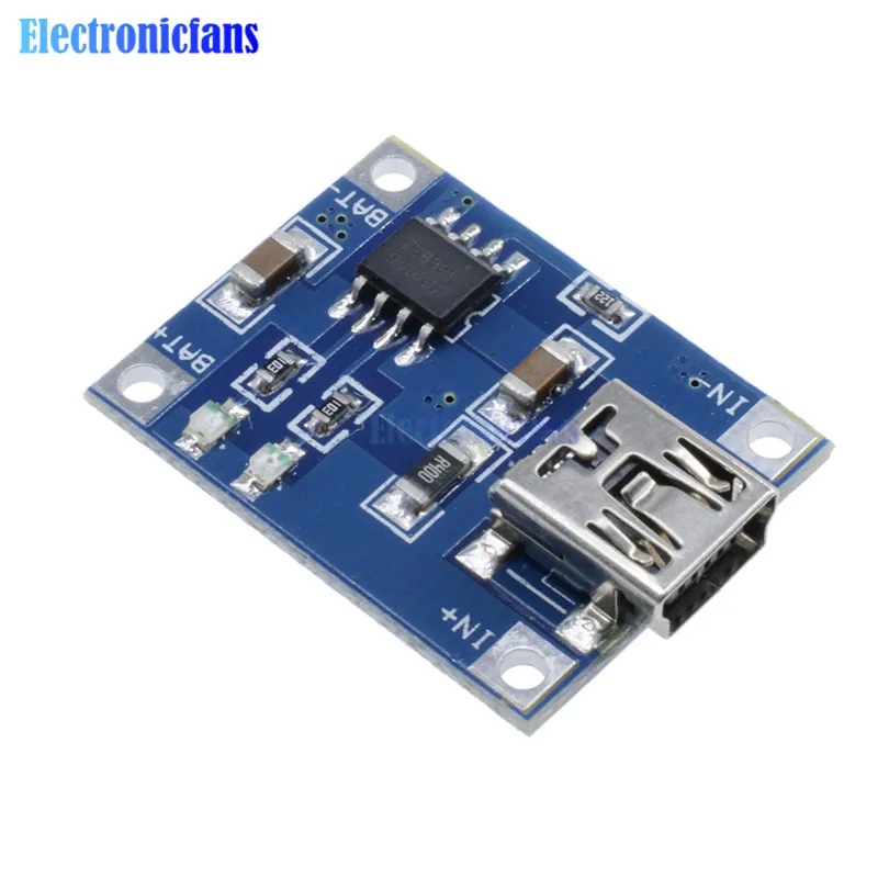 5 шт./лот TP4056 Mini USB в 1A 18650 плата зарядного устройства для литиевых батарей со