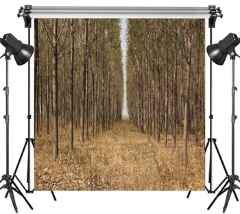 

LB Polyester & Vinyl Autumn Forested Path Covered With Fallen Leaves Decor Backgrounds For Photo Studio Photography Backdrops
