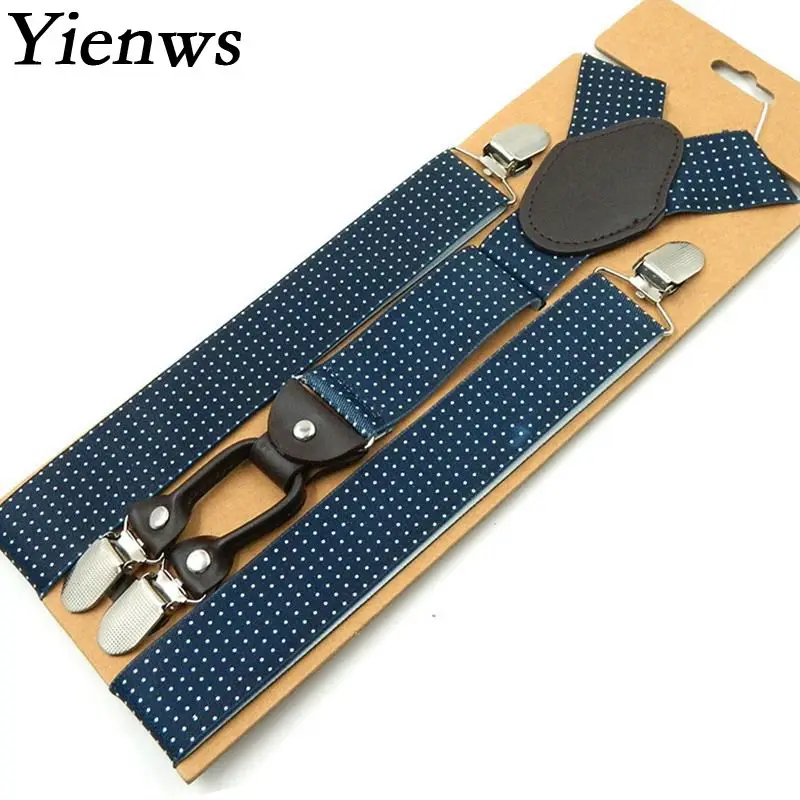 yienws-braces-mens-suspenders-fashion-print-jartiyer-men-blue-dot-leather-suspender-4-clip-button-pant-suspensorio-yia008