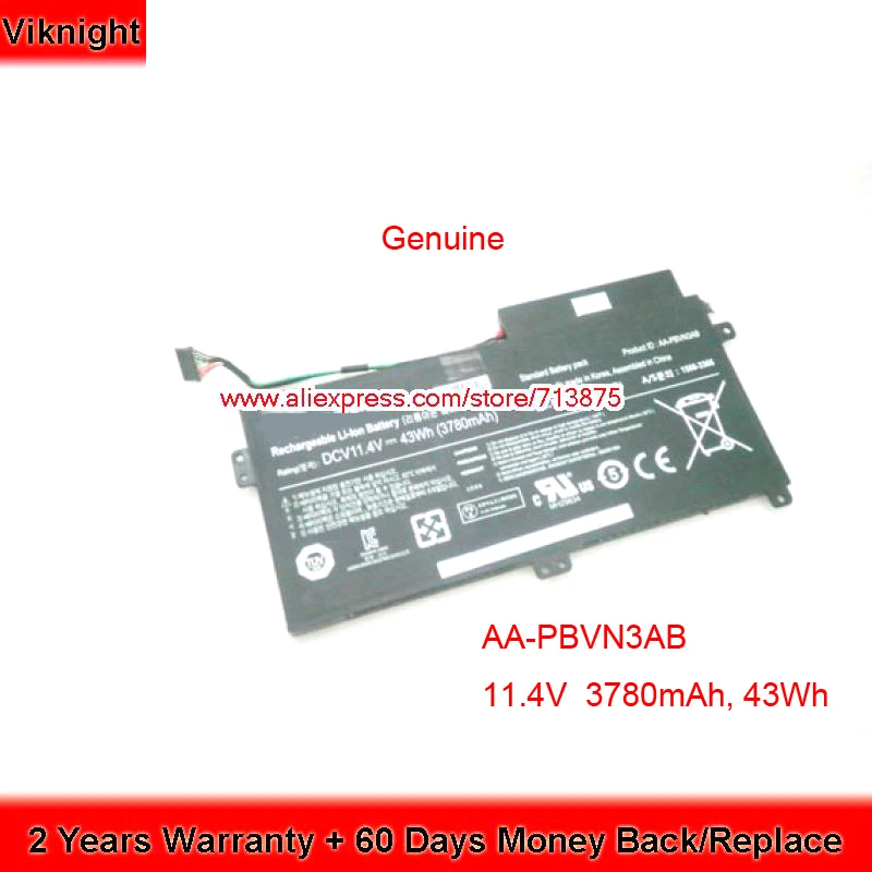 

Genuine 11.4V 43Wh AA-PBVN3AB Battery for SAMSUNG NP370R5E NP470 NP470R5E NP370R4E NP470R5E NP510R5E Series