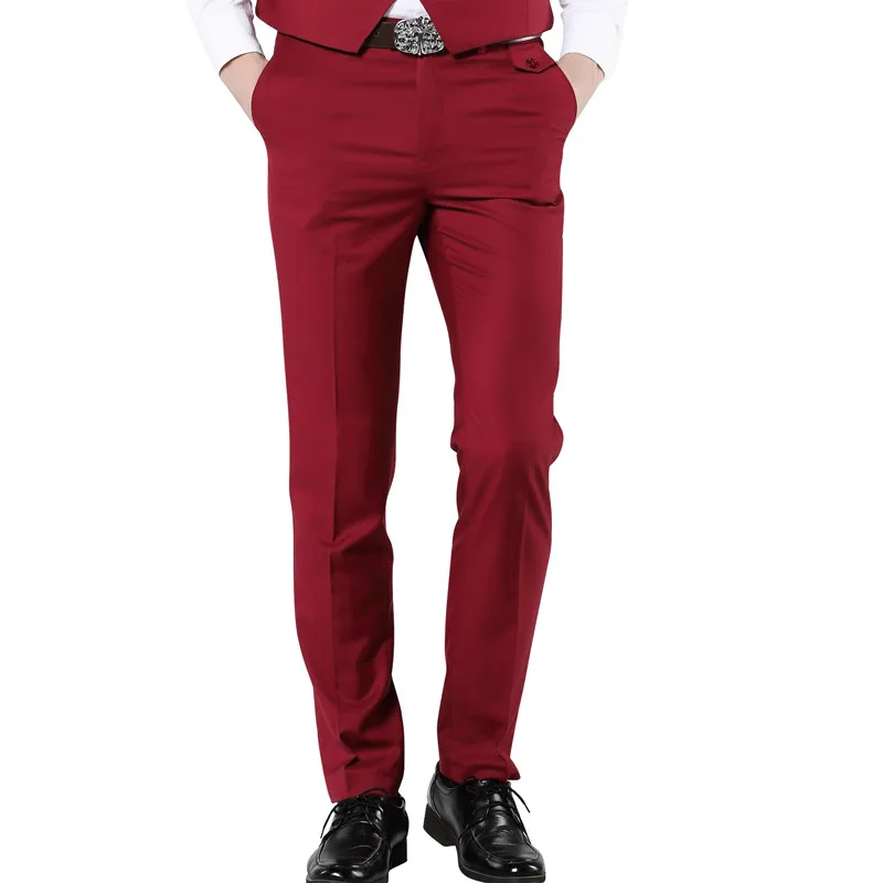 mens red casual pants