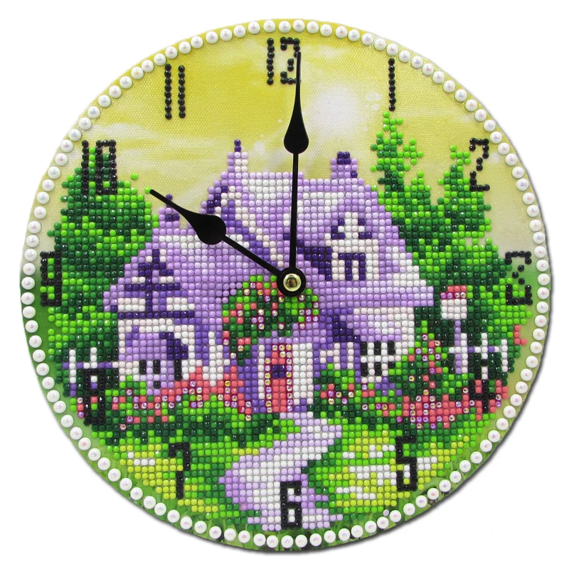 DPF DIY diamond clock 5D round diamond painting crafts diamond