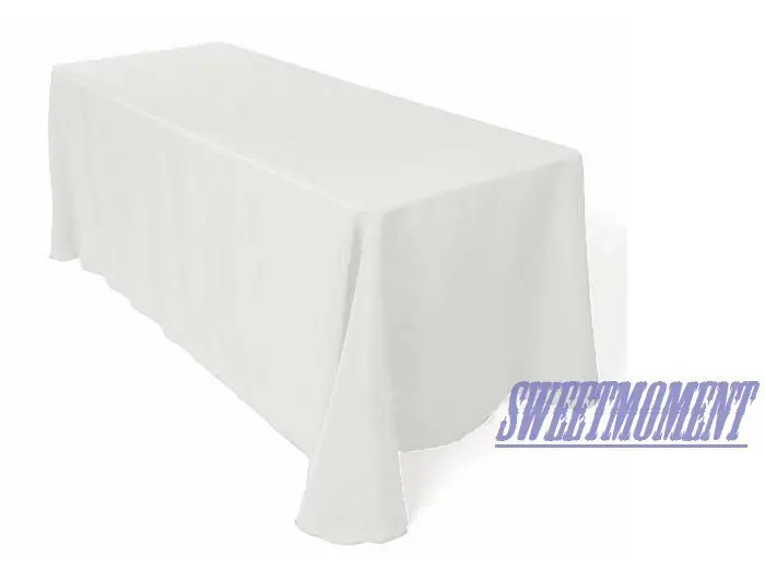 

10 Rectangular Shape 100% Polyester Tablecloths Good Quality Table cloth Banquet/wedding Table cover white color