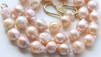 

$wholesale_jewelry_wig$ 17" 10~11mm baroque pink Reborn keshi pearls necklace