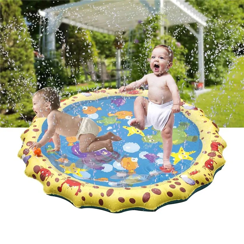 

39" Summer Outdoor Play Water Games Beach Mat Lawn Sprinkler Inflatable Children Toy