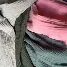 Натуральный хлопок двойной Crinkle сетчатая вуаль ткань 135 см ширина 120 gsm Детские Вышивание 30 м Малый CD01