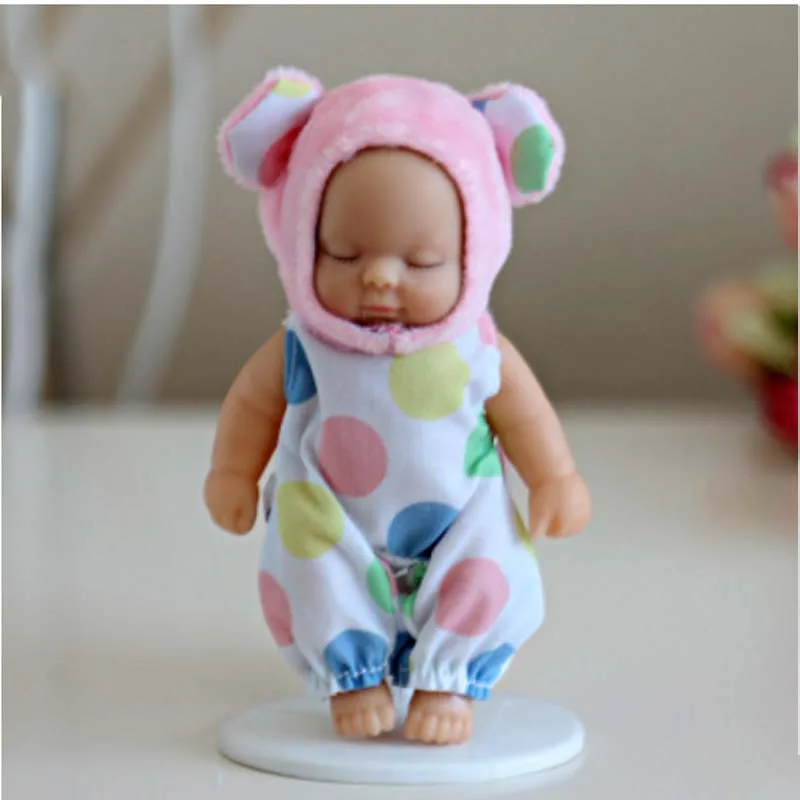 Cute Cartoon Baby Sleeping Doll Keychain PVC Lovely Vinyl Dolls Car Keyring Women Key Holder Gift Child Toy 27