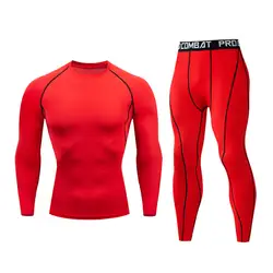2019 Для мужчин бренд гонки твердых Цвет комплект ММА спортивные Фитнес высокое качество футболка + спортивне штаны для бега быстрое