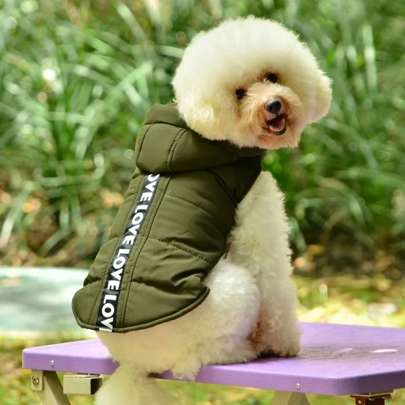 Dog Winter Warm Coat Dot Dog paw Print Fashion Clothes Coat Jackets
