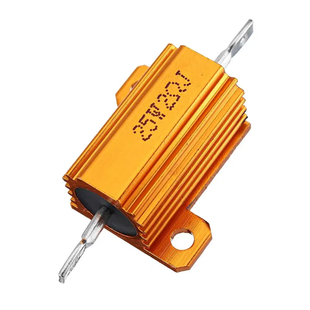 RX24 25 Вт 2R 2RJ металлический алюминиевый корпус резистор высокой мощности Золотой металлический корпус радиатор сопротивление резистор