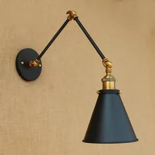 Lámpara de pared con brazo largo ajustable, lámpara de pared Vintage con aplique LED