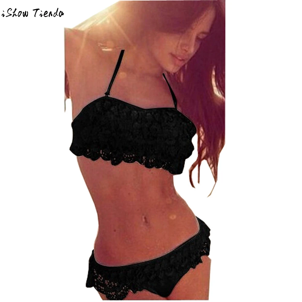Drop Shipping Cheap Swimwear Split Lace Monokini Swimwear Bikinis Set For Swimming Solid Swimwear Women Plus Size tankini mujer