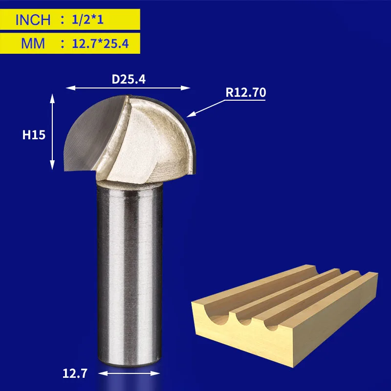 Tideway деревообрабатывающий Круглый Ковш бит вольфрам карбид профессиональный класс фрезы для дерева 1/2 1/4 дюйма хвостовик фрезы - Длина режущей кромки: Y00108