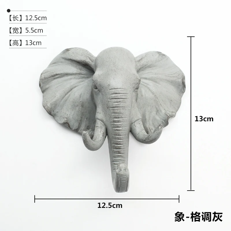1 шт., Белая настенная вешалка в скандинавском стиле с изображением животных, рога, козы, лошади, головы слона, подвесные Крючки для пальто, сумки, одежда для ключей - Цвет: Темно-синий