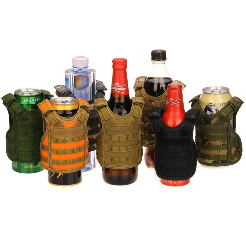 

Tactical Beer Military Molle vest mini Miniature Wine bottle cover vest Beverage Cooler Adjustable shoulder straps
