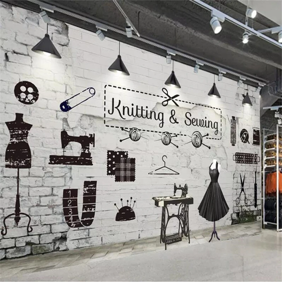 cheap Beibehang Custom wallpaper 3d photo mural retro brick wall clothing store image sofa background wall papers home decor wallpaper