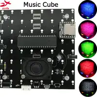 New 3D 8S 8x8x8 mini mp3 music light cubeeds kit built-in audio spectrum remote switch model led electronic diy kit