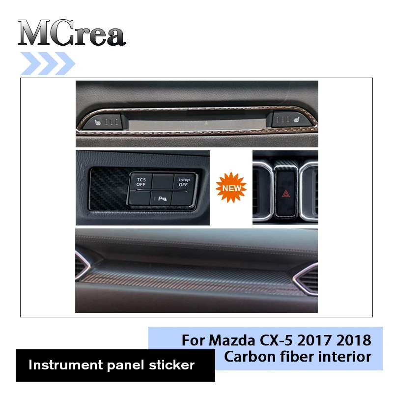 MCrea Car-styling Center Console Headlght Instrument Panel Stickers Auto Accessories Styling For Mazda CX-5 CX 5 CX5 2018 2017 | Автомобили