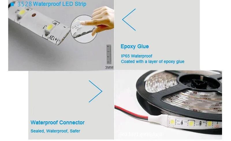 Бесплатная доставка IP65 Водонепроницаемый 5 м 3528 Светодиодные ленты Light 300 светодиодный DC 12 В RGB холодный белый теплый белого и синего цвета