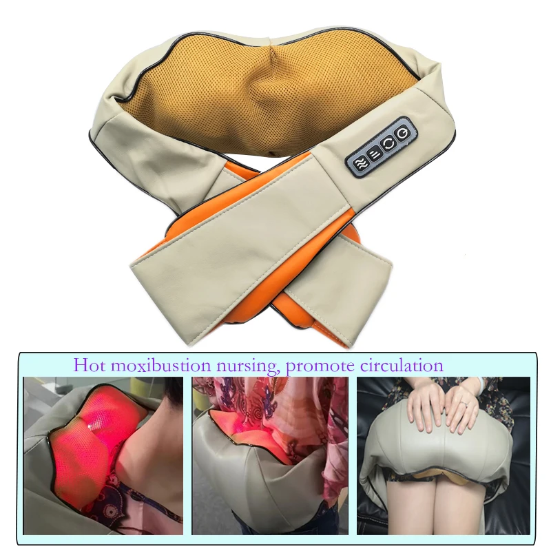 U Shape Car/ Home Electric Heating Shiatsu Neck Massager Cape Infrared Kneading Therapy Ache Shoulder Back Massageador Relax