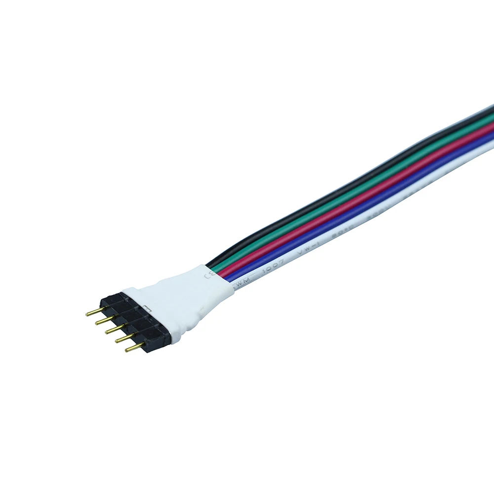 

1pcs/lot 5pin RGBW Connector Male Extend Cable wire Cord for SMD 5050 RGBW / RGBWW Led Strip Light LEEDSUN