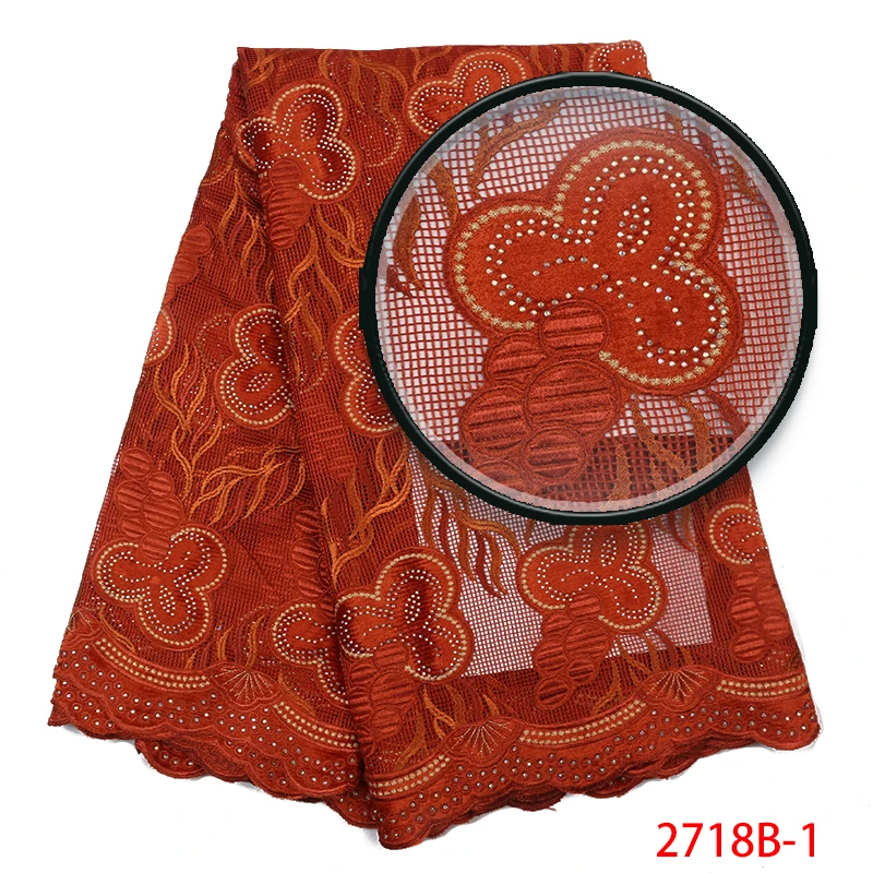 Африканская кружевная ткань высококачественные нигерийские кружевные ткани с камнями французский Тюль Бархатная ткань с кружевом для женщин KS2718B-1