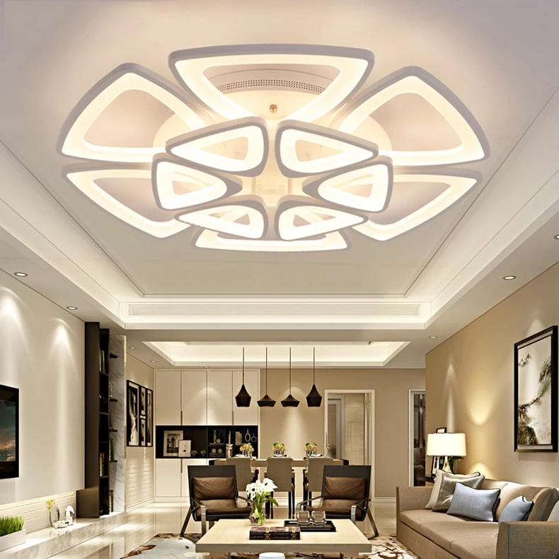 Акриловый современный светодиодный потолочный светильник s для гостиной, спальни, столовой, комнатная потолочная лампа светильник, светильник, светильники AC90-240V QIANXIA