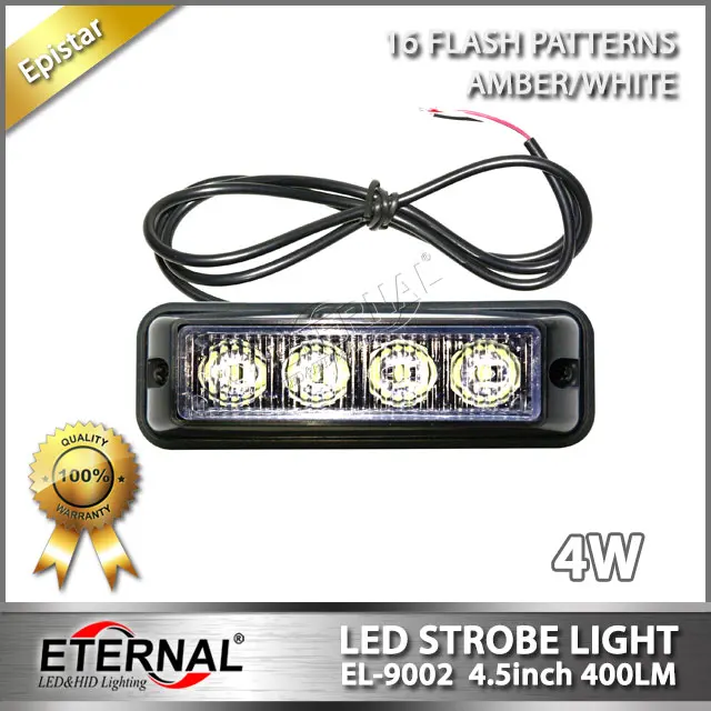 

4pcs LED strobe light flash emergency warning safety amber white led light for car automotive truck trailer offroad 4x4 vehicles