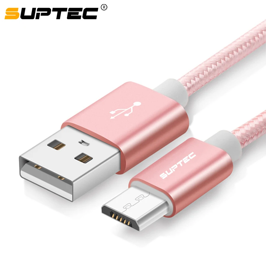 SUPTEC Micro USB Cable, Nylon Fast Charging Data Sync Cable for Samsung S7 S6 S5 S4 Huawei Xiaomi Sony Phone Charger Cord 2M/3M