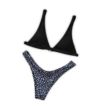 

sexy bikini 2019 printing Wave point Leopard Print Gather together Breast pad bikinis set swimwear women swimsuit biquini mayo