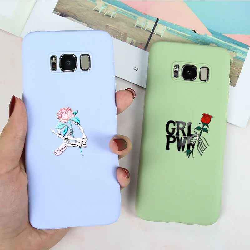 

For Coque Samsung A50 2019 Case Matte For Samsung Galaxy A30 A40 A70 A10 A20 A7 2018 A6 A8 Plus Back Cover Silicone Soft Flower