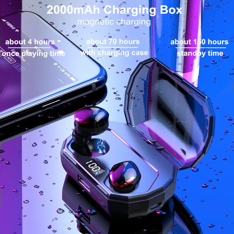 

TWS Earphone IPX7 Waterproof Wireless Earbuds Bluetooth 5.0 Touch Control Headset Mini Twins Stereo Sports Earphones for Phone
