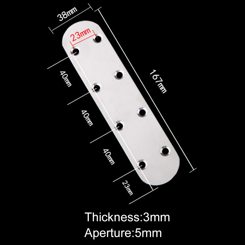 

10 Pcs Stainless Steel Heavy Flat Straight Brace Brackets Mending Repair Plates Fixing Connector Multiple specifications _WK