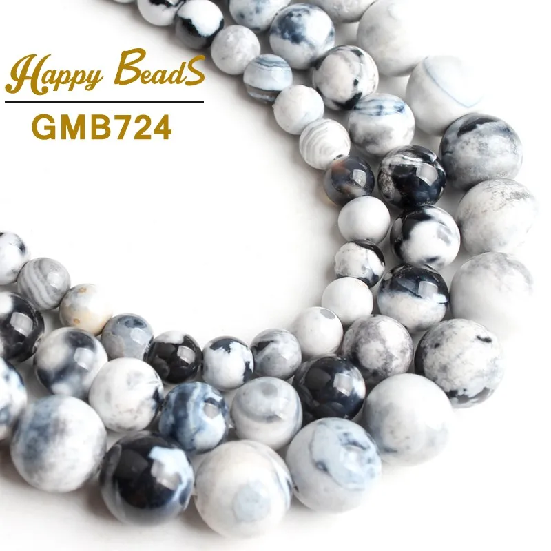 

Natural White Fire Agates Stone Beads Round Loose Spacer Beads Strand 15" 6/8/10mm For Jewelry Making Diy Bracelets Necklace