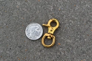 

(SK101) 10pc Tiny Solid Brass Spring Snap Hook Swivel Clasp Key Ring Chain Hardware Japan-Type-1