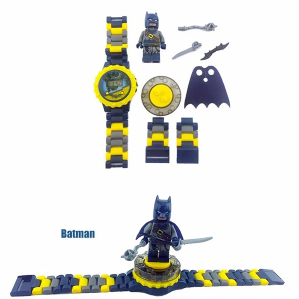 Супер герой часы строительные блоки ninjagooed Marvel Мстители совместимы с Legoed фигурки