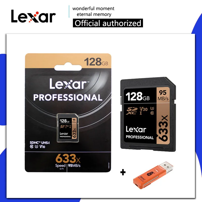 Lexar 633X карта памяти 32 64 128 Гб класс 10 U1/U3 V30 SD карта 32 Гб 128 Гб 64 Гб 256 ГБ 512 Гб 16 Гб флэш-карта SD память SDXC SDHC