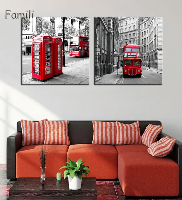2 Panel Modern London city Canvas art Painting on the Wall Modular ... 2 Panel Modern London city Canvas art Painting on the Wall Modular ...