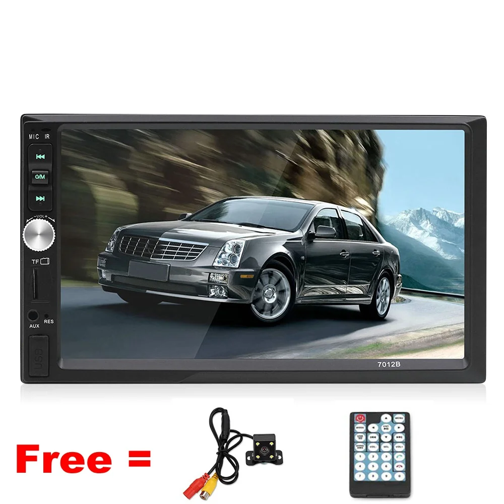 

Car Multimedia Player Bluetooth Mirror Link Car MP5 Video AM FM Auto Radio Audio with Camera Remote Control AUX Dual USB