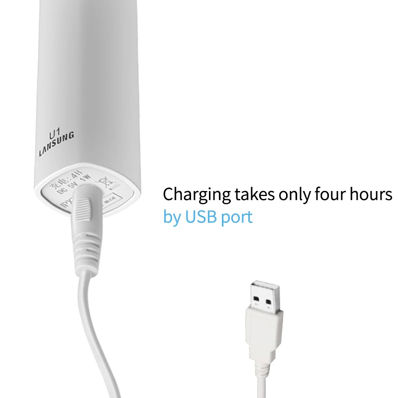 Lansung Sonic Electric Toothbrush Ultrasonic USB Rechargeable Adult Toothbrush Smart 4 Toothbrush Heads Replaceable Whitening Lansung Sonic Electric Toothbrush Ultrasonic USB Rechargeable Adult Toothbrush Smart 4 Toothbrush Heads Replaceable Whitening