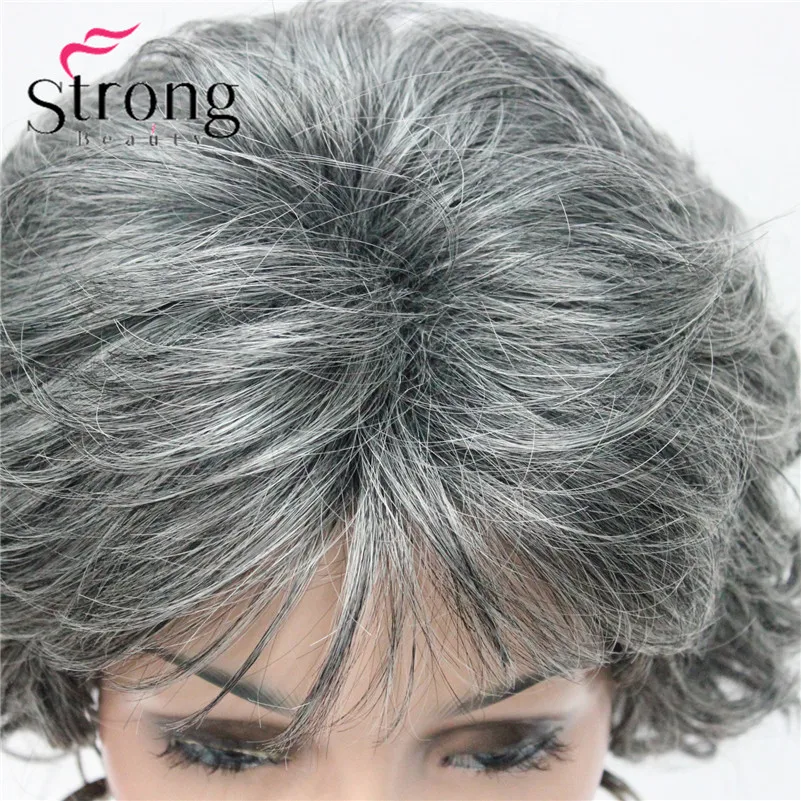 StrongBeauty короткий парик мягкий взъерошенные кудри коричневый выделяет полный синтетические парики выбор цвета