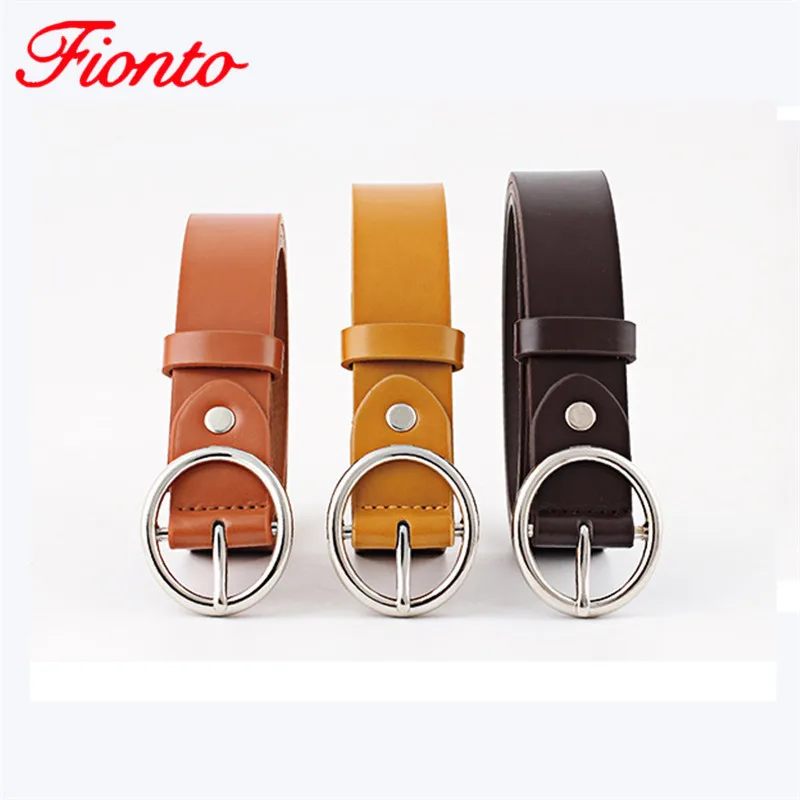 

2019 Women PU Leather Belts for Jeans Fashion Oval Shape Buckle Wild Belt Female Korean Fashion Student Ladies Solid Belt AN1049
